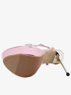 Women Sexy Sandals Light Pink PU Leather Almond Toe Stiletto Heel Sexy Shoes