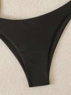 Women Bikini Swimsuit Black Lace Up Summer Beach Bathing Suits