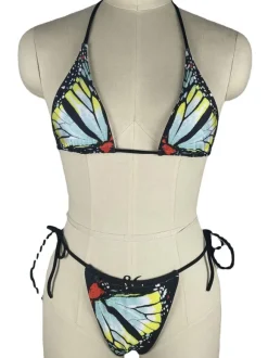 Women Bikini Swimsuit Blue Halter Summer Sexy Bathing Suits