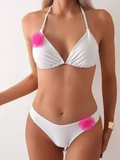 Women Bikini Swimsuit White Summer Beach Swimwear