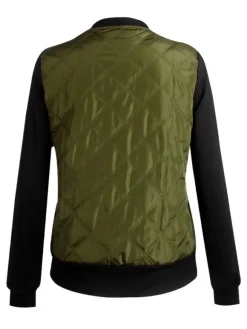 Women Bomber Jacket Stand Collar Quilted Jackets