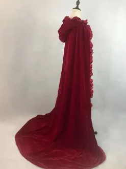 Women Christmas Burgundy Ponchos Cloak Polyester Christmas Holidays Costumes