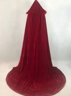 Women Christmas Burgundy Ponchos Cloak Polyester Christmas Holidays Costumes