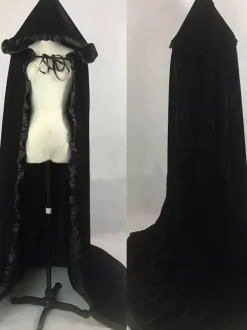 Women Christmas Burgundy Ponchos Cloak Polyester Christmas Holidays Costumes