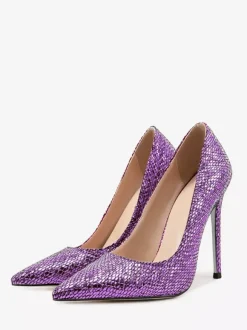Women High Heels Pointed Toe Slip On Pumps Dress Shoes