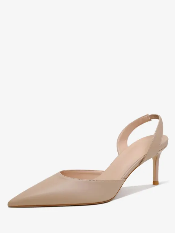 Women's Black Heels Pointed Toe Stiletto Heel Slingback Pumps