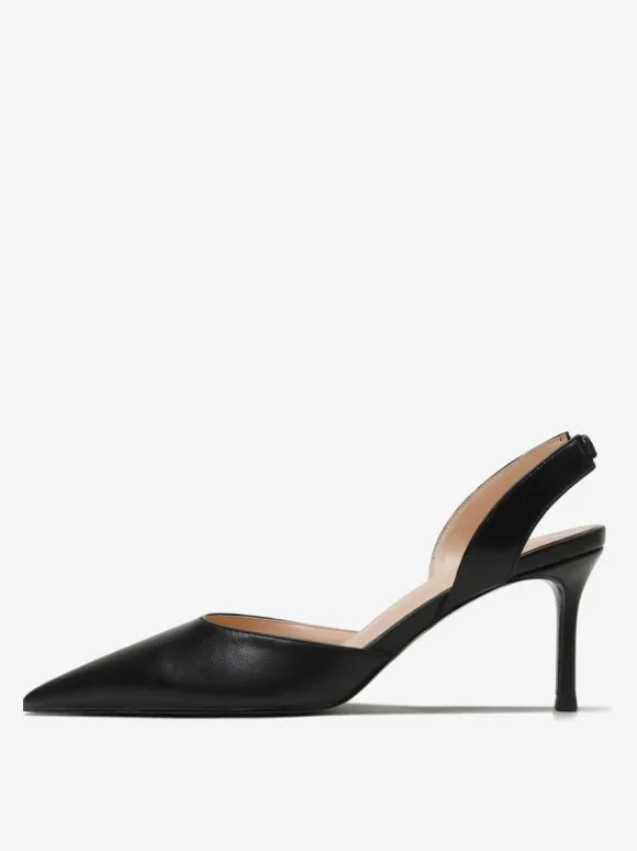 Women's Black Heels Pointed Toe Stiletto Heel Slingback Pumps