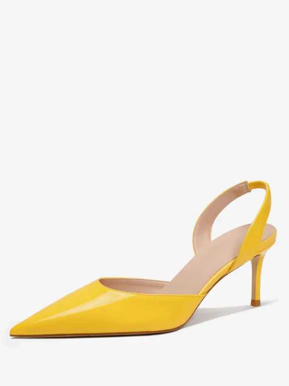 Women's Black Heels Pointed Toe Stiletto Heel Slingback Pumps