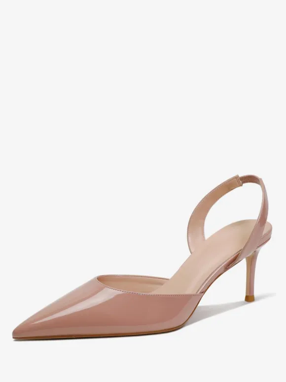 Women's Black Heels Pointed Toe Stiletto Heel Slingback Pumps