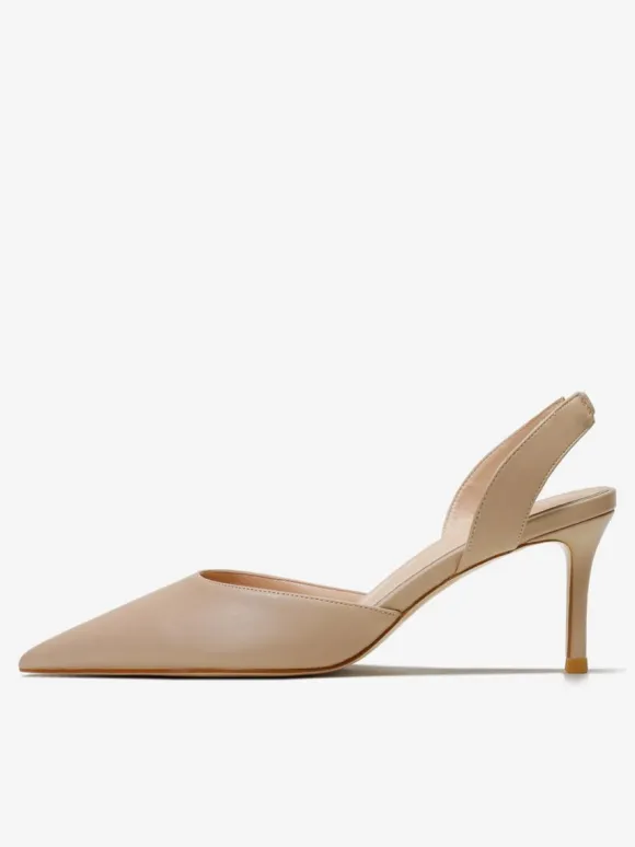 Women's Black Heels Pointed Toe Stiletto Heel Slingback Pumps