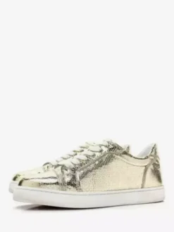 Women's Casual Sneakers Round Toe Snake Pattern Lace Up Skate Shoes