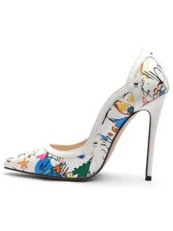 Women's Floral High Heels Pointed Toe Stiletto Heel Pumps