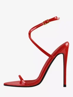 Women's Heel Sandals Red Open Toe Criss Cross Stiletto Heel Party Shoes