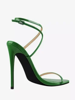 Women's Heel Sandals Red Open Toe Criss Cross Stiletto Heel Party Shoes