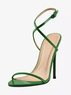 Women's Heel Sandals Red Open Toe Criss Cross Stiletto Heel Party Shoes