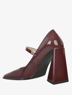 Women's Heels Slip-On Buckle Pumps Chic Square Toe Chunky Heel PU Leather