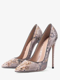 Women's High Heels Pointed Toe Snake Print Stiletto Heel Pumps