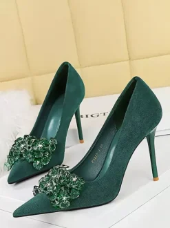 Women's High Heels Stiletto Heel Pumps Suede Leather