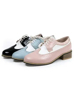 Women's Lace Up Wingtips Oxford Shoes