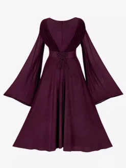 Womens Medieval Dress Retro Gothic Long Ball Gown Dresses Renaissance Cosplay Costume