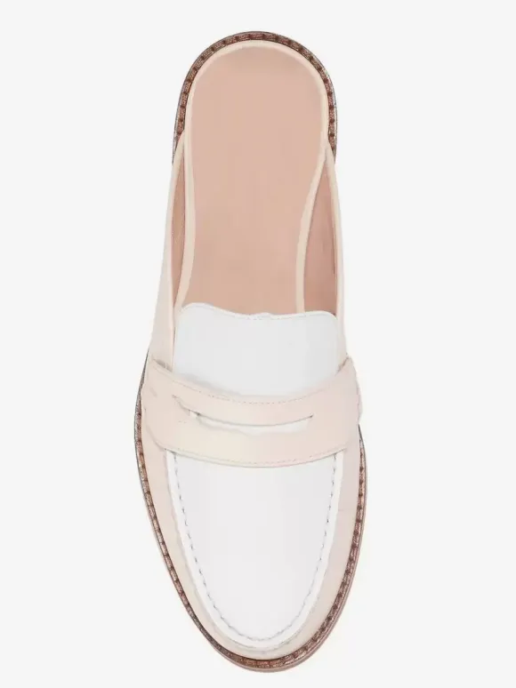 Women's Mule Loafers Round Toe Backless Penny Loafers