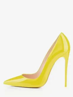 Women's Patent Leather Stiletto Heel Pumps White