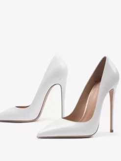 Women's Patent Leather Stiletto Heel Pumps White