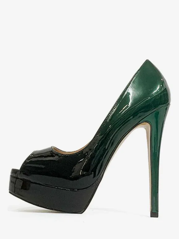 Women's Peep Toe Heels Platform Slip-On Sexy Pumps