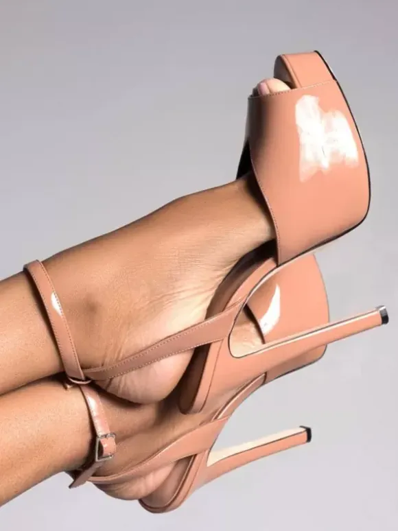 Women's Peep Toe High Heel Sandals Platform Ankle Strap Sexy Sandal Shoes