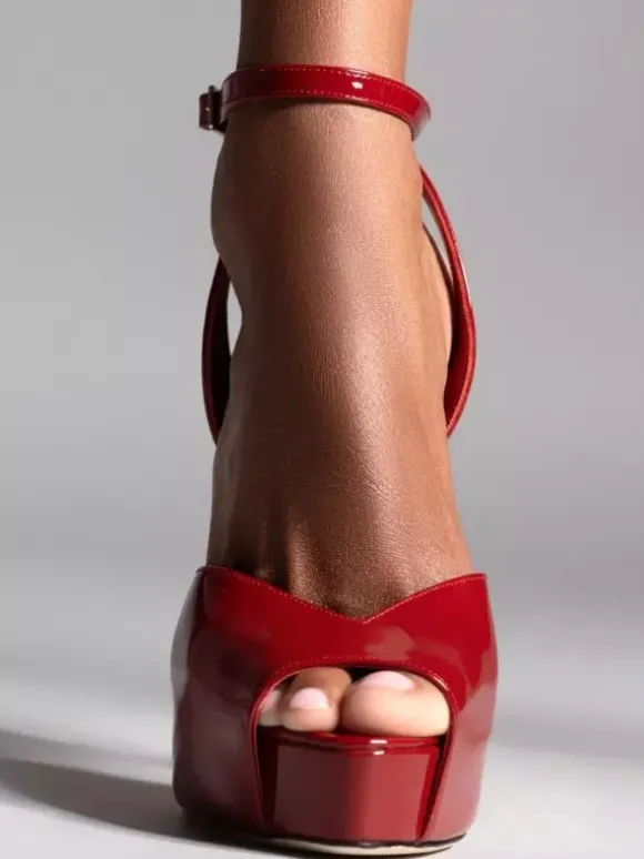 Women's Peep Toe High Heel Sandals Platform Ankle Strap Sexy Sandal Shoes