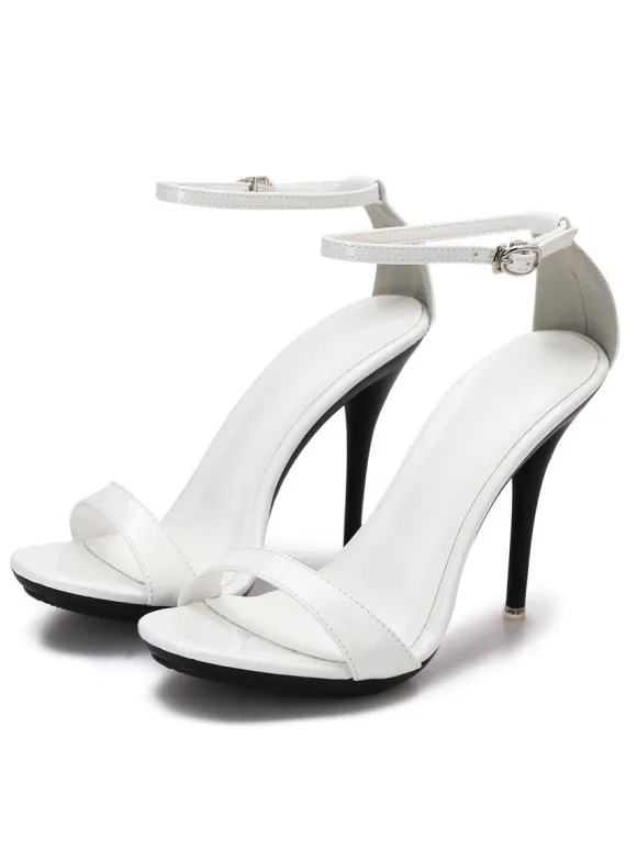 Womens Red Sexy Heels Ankle Strap Stiletto Prom Heel Sandals