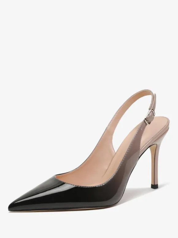 Women's Slingback Heels Buttons Stiletto Heel Pumps