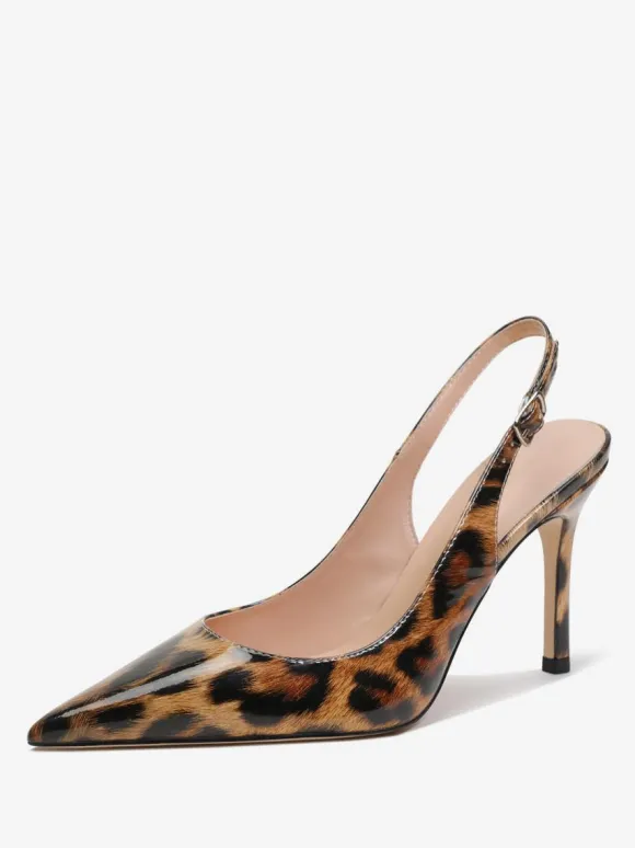 Women's Slingback Heels Buttons Stiletto Heel Pumps