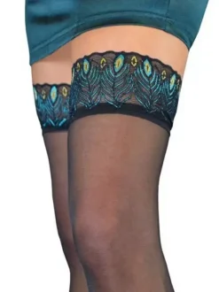 Women's Tights Black Peacock Animal Print Sexy Nylon Stocking