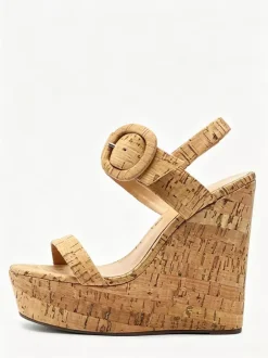 Women's Wedge Sandals Platform Open Toe Buckle Detail Sandal Shoes