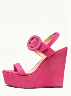 Women's Wedge Sandals Platform Open Toe Buckle Detail Sandal Shoes