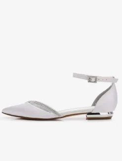 Women's Ankle Strap Flat Wedding Shoes
