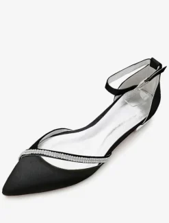 Women's Ankle Strap Flat Wedding Shoes