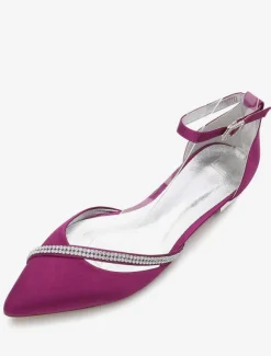 Women's Ankle Strap Flat Wedding Shoes