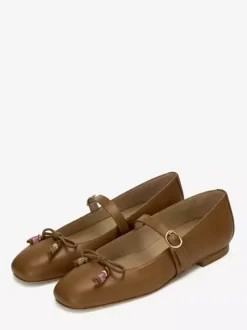 Women's Ballet Flats Square Toe Bow Mary Jane Flat Shoes