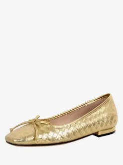 Women's Buckle Square Toe PU Leather Ballet Flats