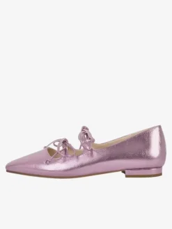 Women's Buckle Square Toe PU Leather Ballet Flats In