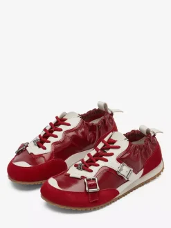 Women's Casual Sneakers Round Toe Buckle Detail Lace Up Sprot Shoes