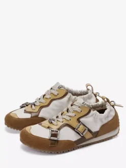Women's Casual Sneakers Round Toe Buckle Detail Lace Up Sprot Shoes