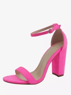 Women's Chunky Heel Ankle Strap Sandals Prom Shoes Suede Homecoming Shoes