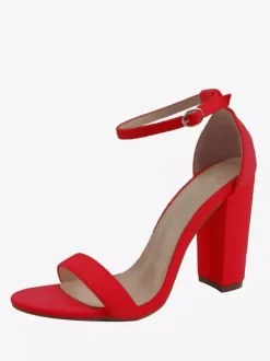 Women's Chunky Heel Ankle Strap Sandals Prom Shoes Suede Homecoming Shoes