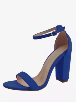 Women's Chunky Heel Ankle Strap Sandals Prom Shoes Suede Homecoming Shoes