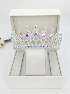 Womens Crown Tiaras Vintage Jewelry Alloy Crystal Synthetic Gemstones Headwear