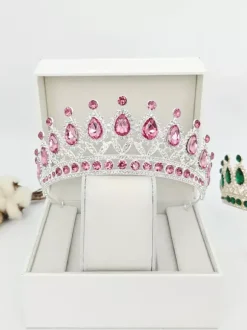 Womens Crown Tiaras Vintage Jewelry Alloy Crystal Synthetic Gemstones Headwear