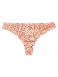 Women Sexy Panties Pink Gold 1 Piece Nylon Underwear Bows Lingerie